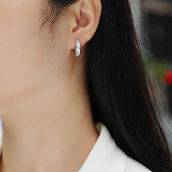 Years - Fashionable Earrings And Stud Jewelry Set With Moissanite S925 Sterling Silver And Platinum-plated Diamonds