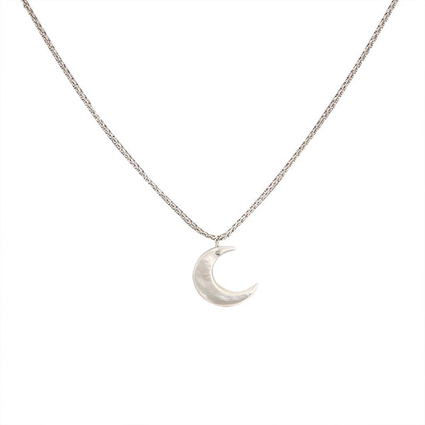 Moon Shell Zircon Thin Necklace Women Summer