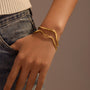 Minimalist Open‑End Gold Ripple Line Bracelet