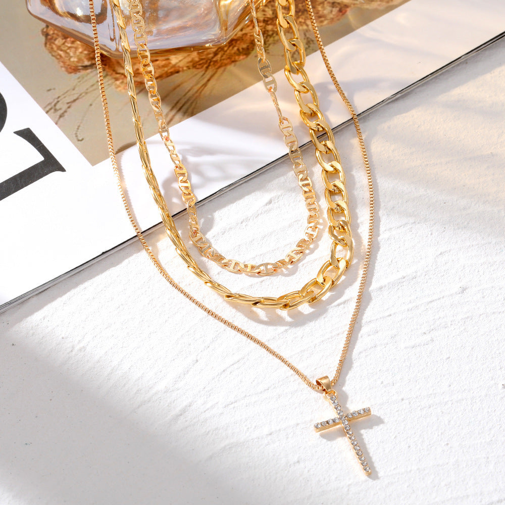 Layered Multi-Strand Pendant Necklace – Niche Personality Design