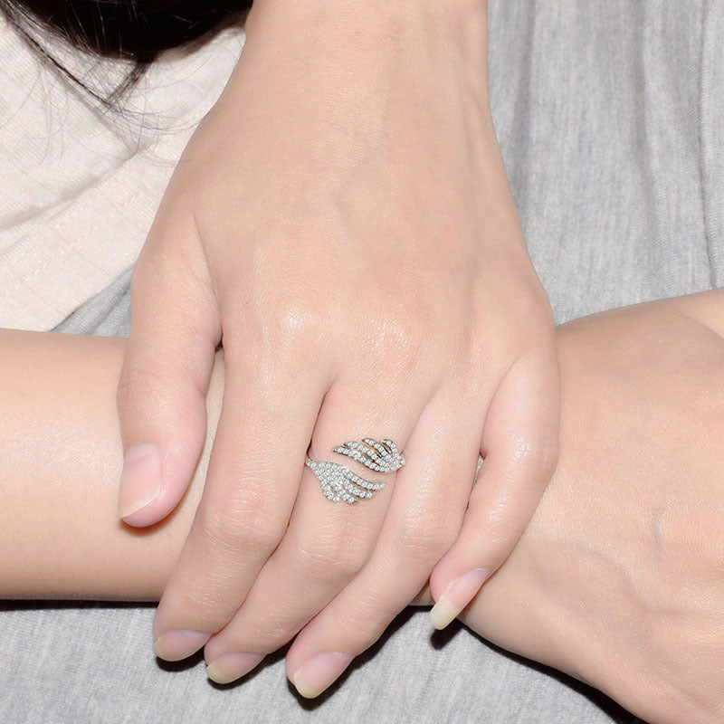 Japanese & Korean Trendy Winged Ring - Versatile European & American Style for Women