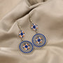 Retro Bohemian Round Sunflower Earrings, Bold Statement Design