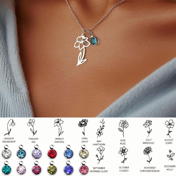 Women’s December Birthstone Flower Pendant Necklace – Versatile Design
