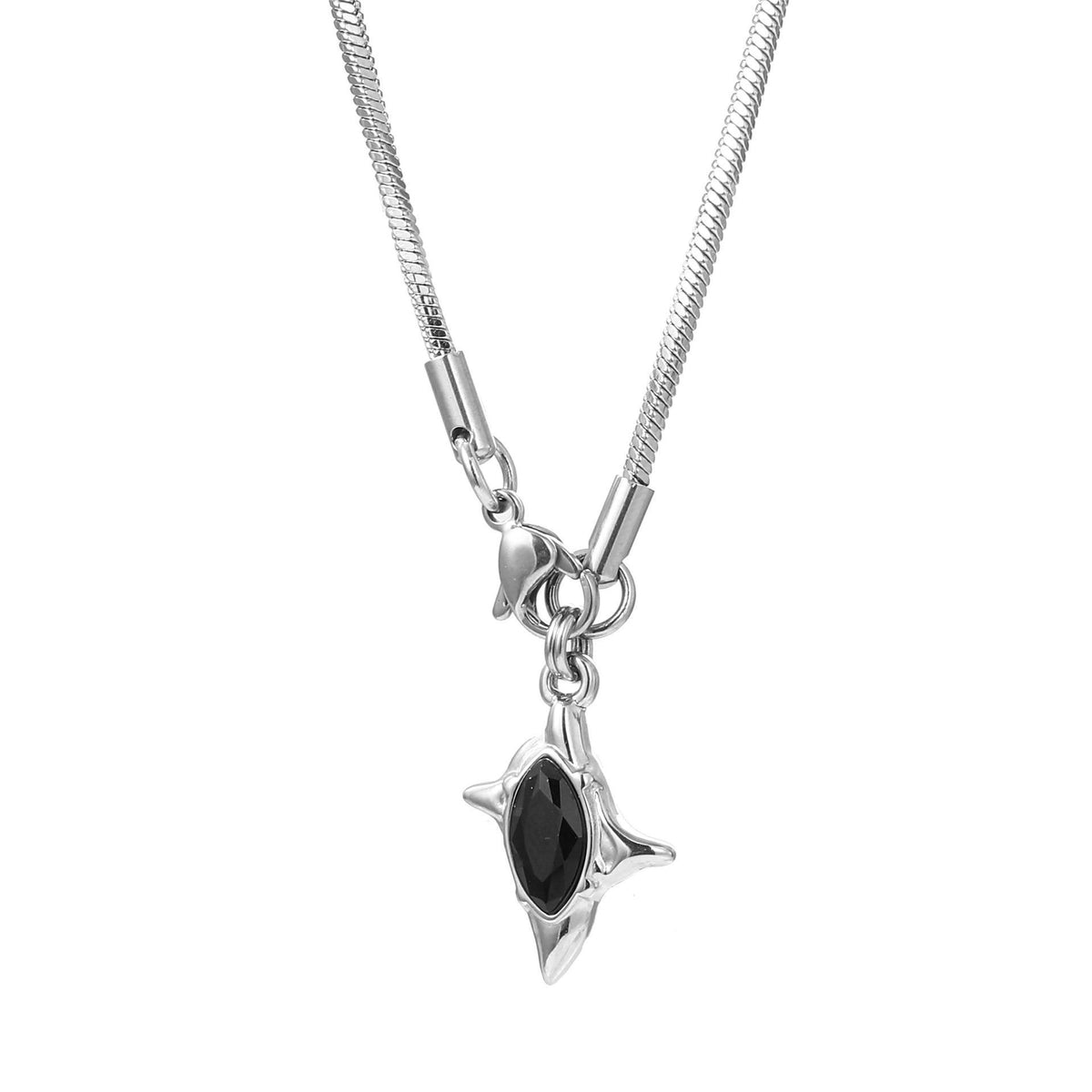 Gemini Zodiac Titanium Steel Zircon Necklace