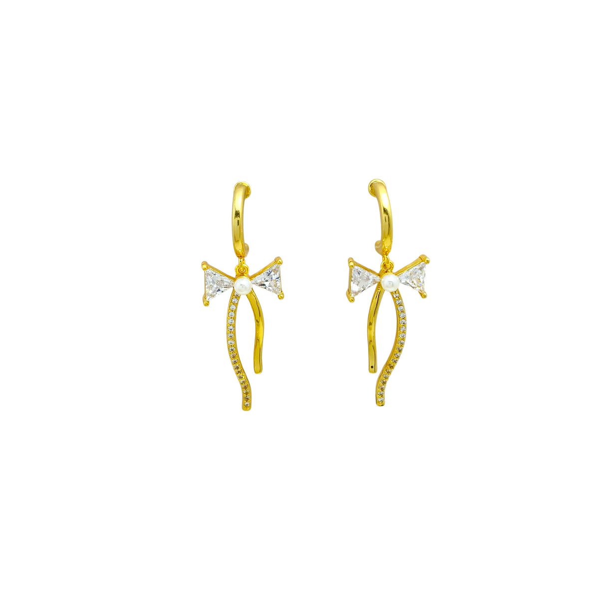 Asymmetric Micro-Set Zirconia C-Shaped Earrings - Light Luxury & Versatile