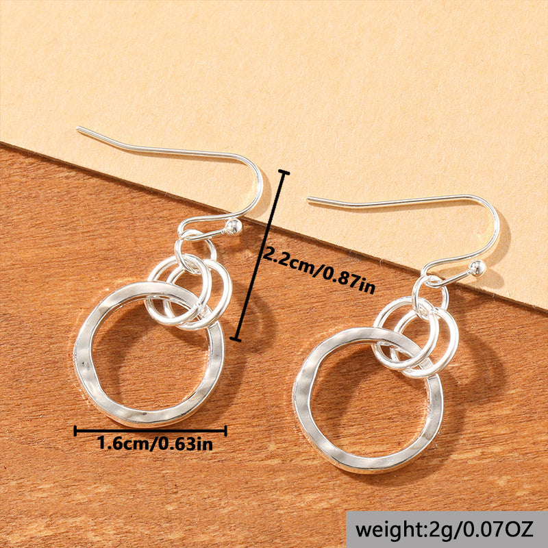 Retro Minimalist Round Hoop Earrings