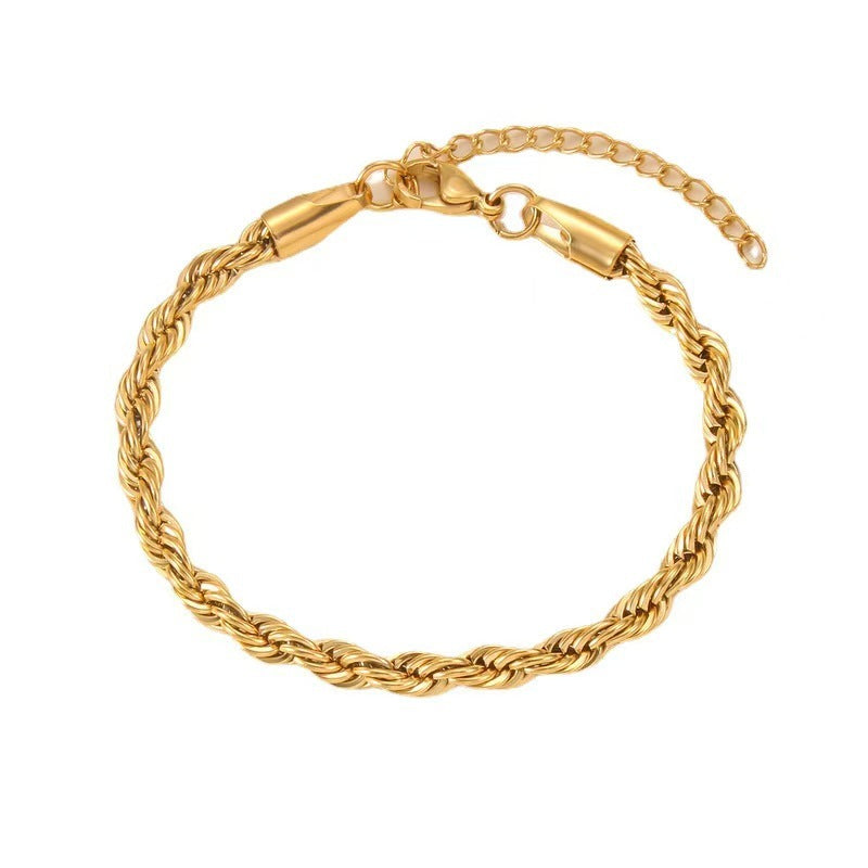 Men’s Hip‑Hop Twist Chain Bracelet