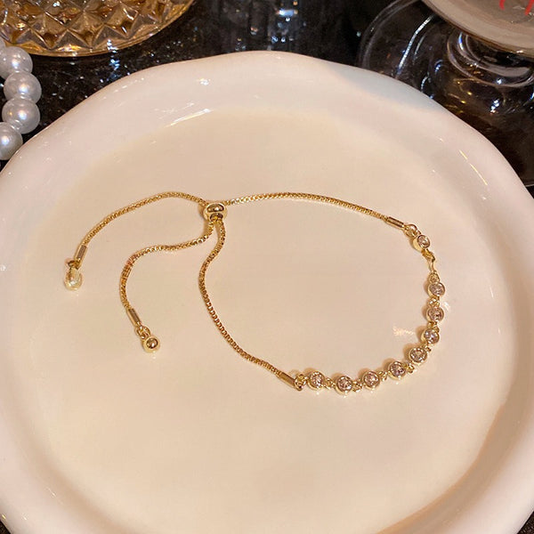 French Retro Adjustable Zircon Fashion Bracelet