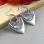 Vintage Geometric Carved Pendant Earrings, Exquisite Design
