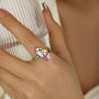 Women’s Open Ring with Birthstone Rhinestone - Adjustable Elegant Design