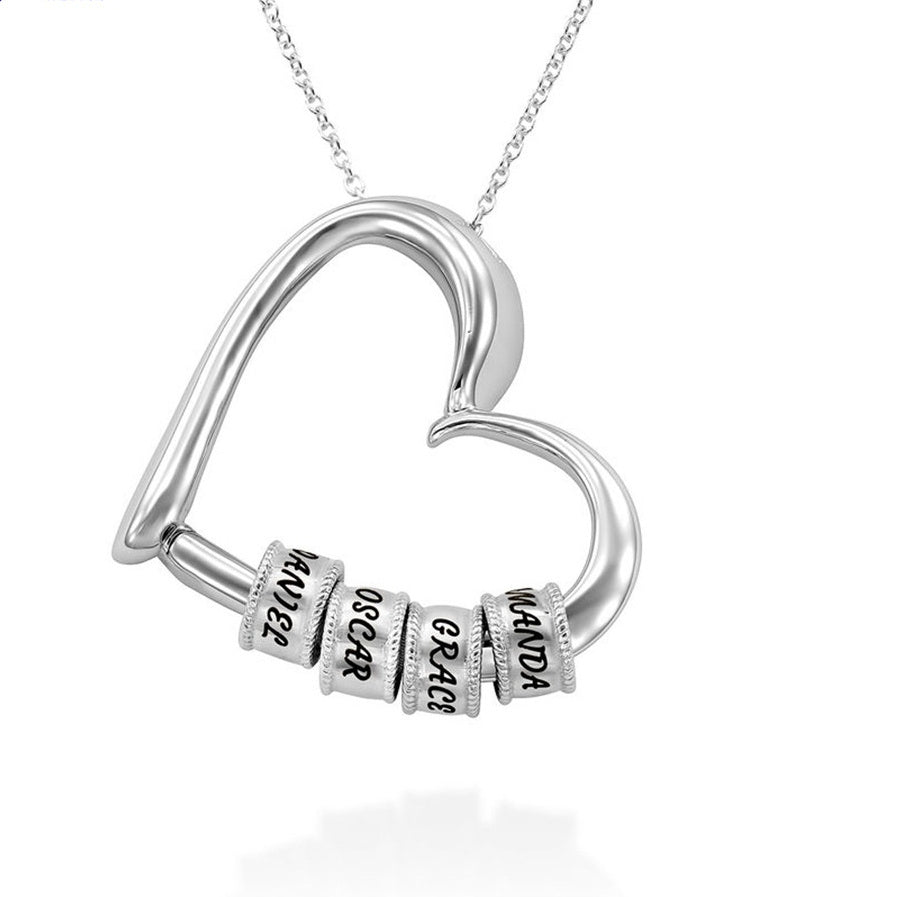 Personalized Name Beaded Heart Bracelet - Customizable POD Design