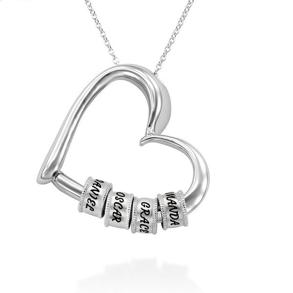 Personalized Name Beaded Heart Bracelet - Customizable POD Design