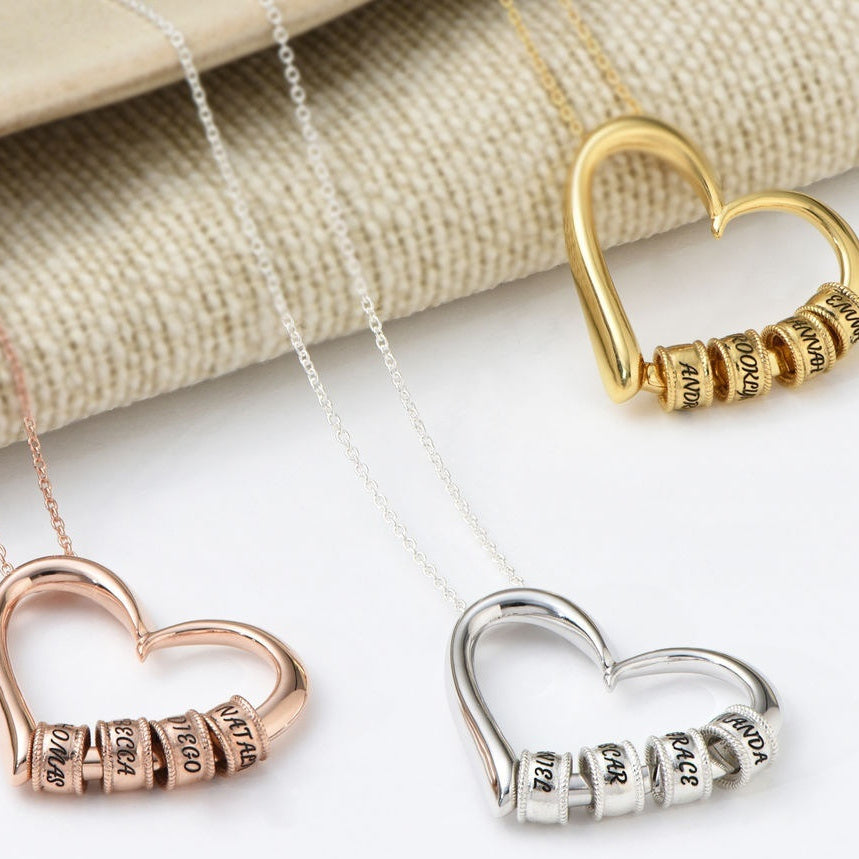 Personalized Name Beaded Heart Bracelet - Customizable POD Design