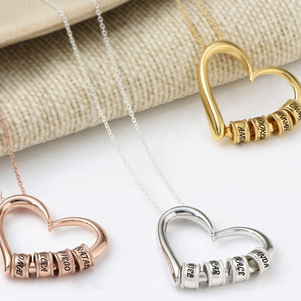 Personalized Name Beaded Heart Bracelet - Customizable POD Design