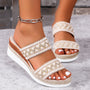 Fashion Wavy Pattern Woven Sandals Casual Ethnic Style Slippers