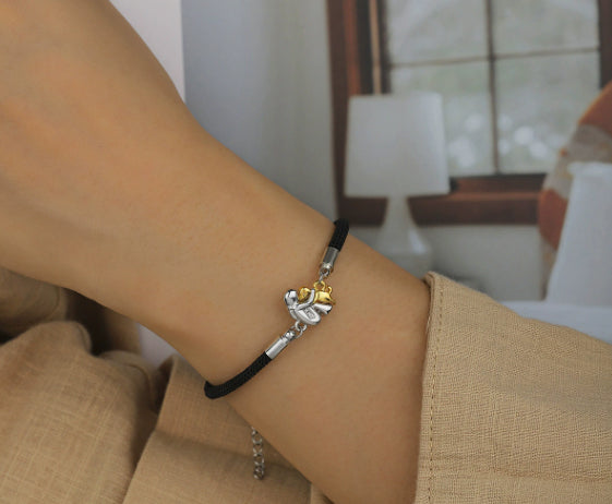 Woven Couple Bracelet with Carrying Strap