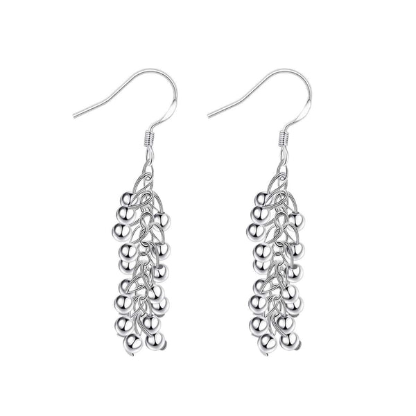 Silver Light Beaded Dangle Earrings for Women