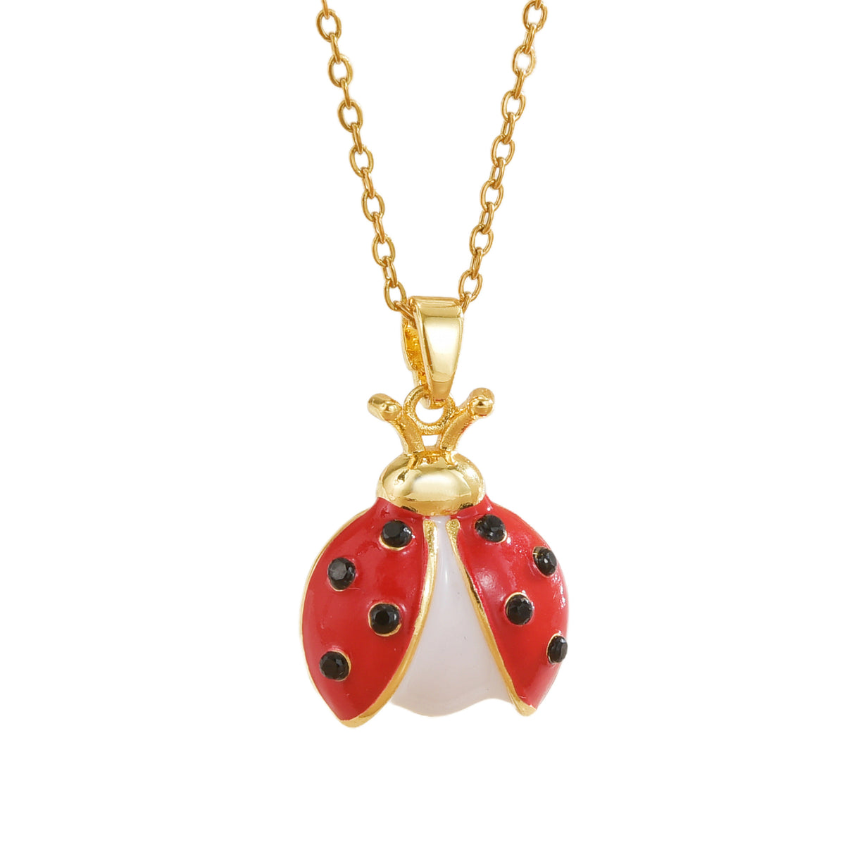 Cartoon Ladybug Pendant Necklace – Seven-Spotted Beetle Personality Design