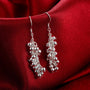 Silver Light Beaded Dangle Earrings for Women