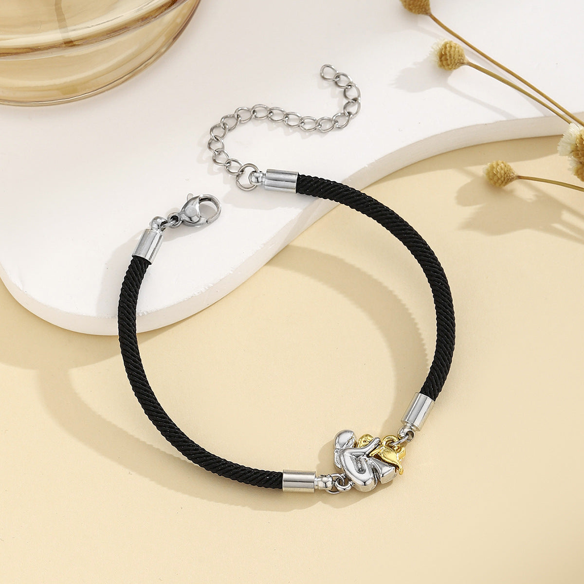 Woven Couple Bracelet with Carrying Strap