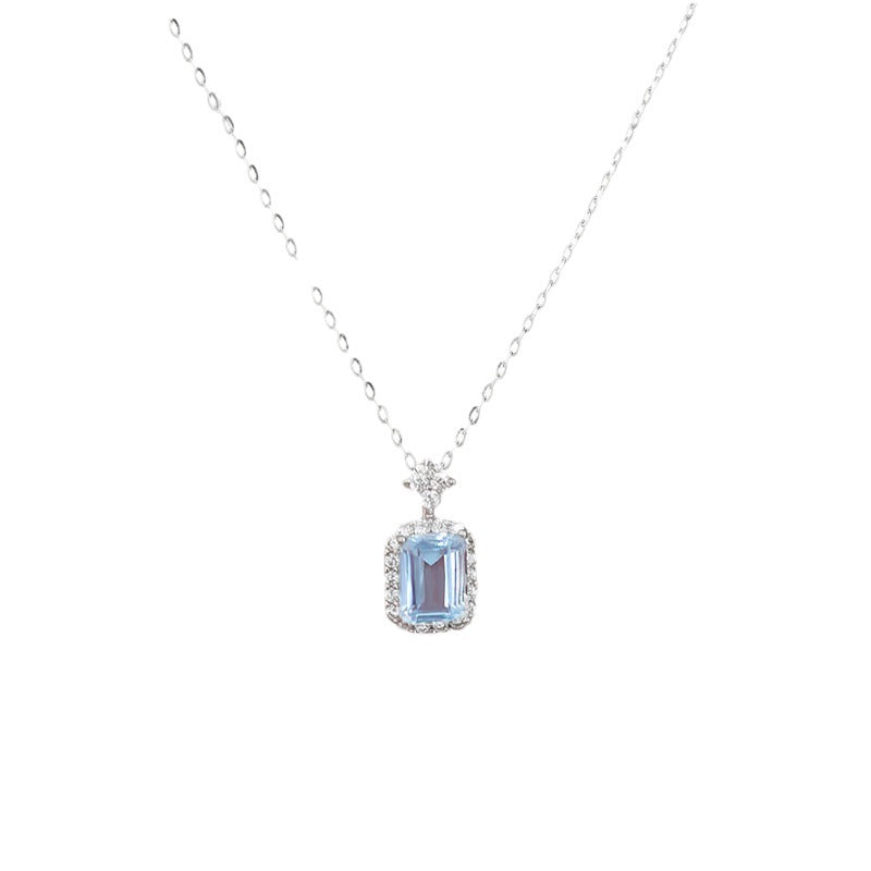 Blue Sea Shining Diamond Necklace, High-End & Versatile Design