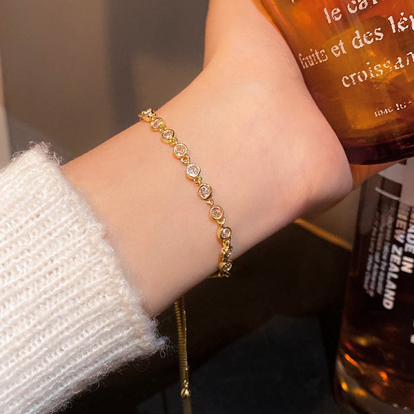 French Retro Adjustable Zircon Fashion Bracelet
