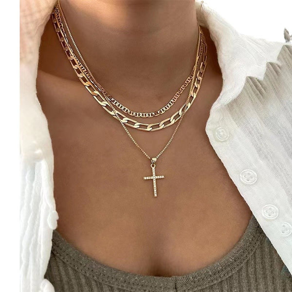 Layered Multi-Strand Pendant Necklace – Niche Personality Design