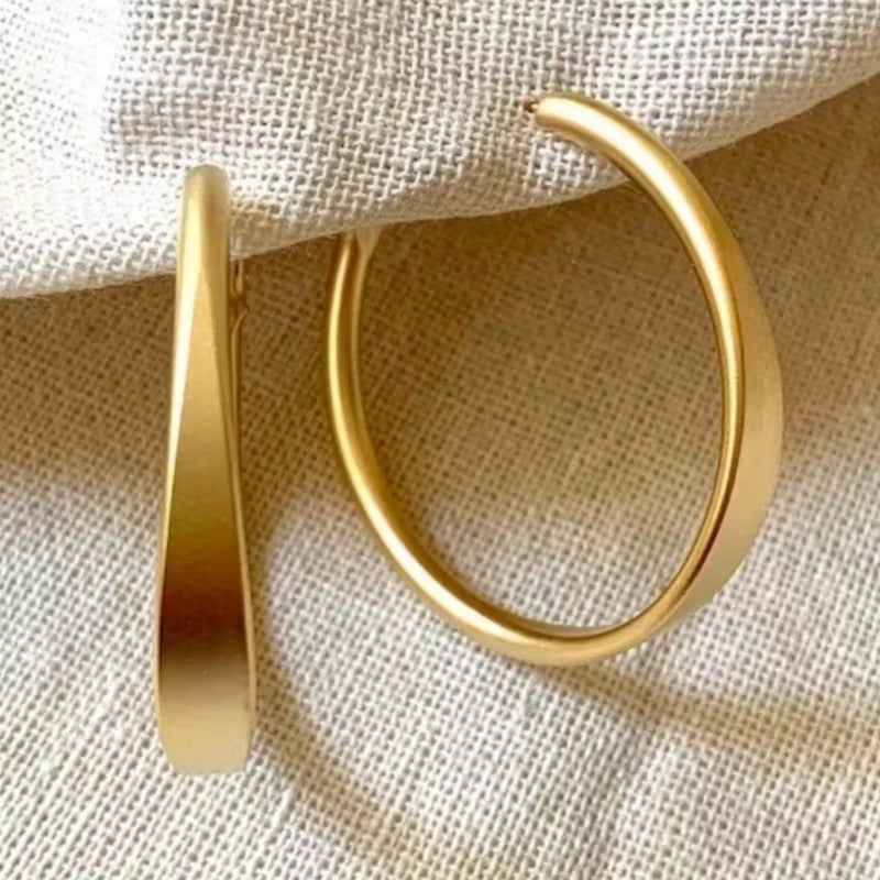 Matte Brushed Geometric Earrings - Modern Style for Women