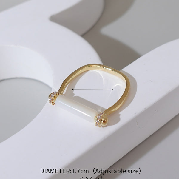 Rotatable Micro-Paved Diamond Geometric Ring - Light Luxury, High-End Design