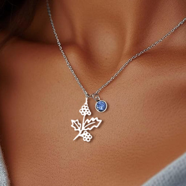 Women’s December Birthstone Flower Pendant Necklace – Versatile Design