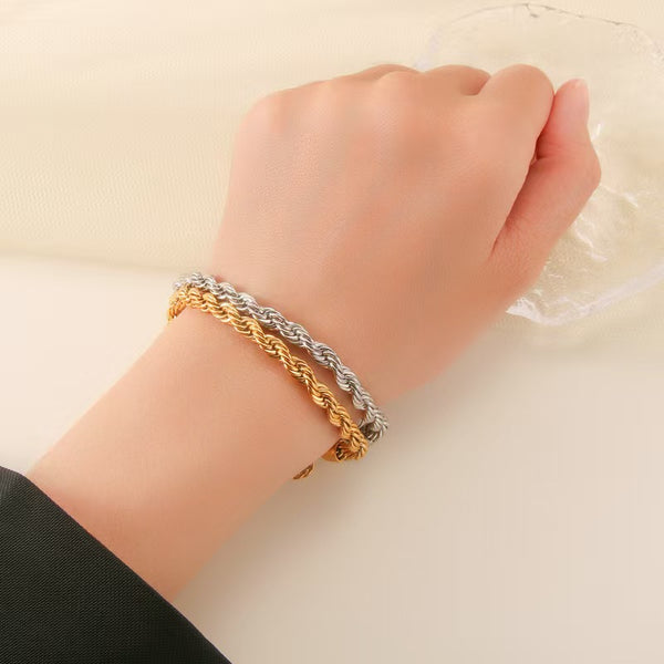 Men’s Hip‑Hop Twist Chain Bracelet
