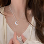 Moon Shell Zircon Thin Necklace Women Summer