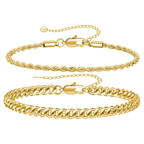 Men’s Cuban Chain Bracelet Set