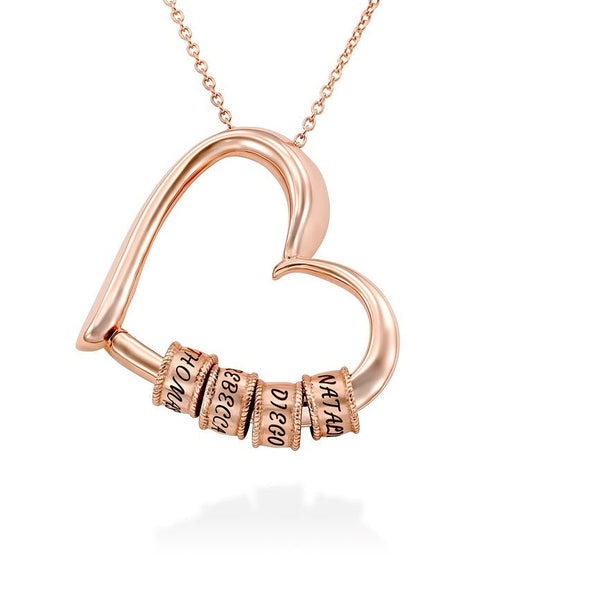 Personalized Name Beaded Heart Bracelet - Customizable POD Design