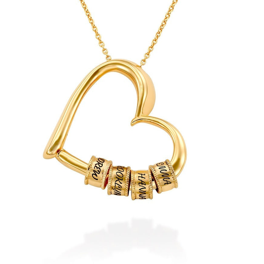 Personalized Name Beaded Heart Bracelet - Customizable POD Design