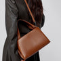 Female Solid Color Retro Texture Top Layer Cowhide Messenger Bag