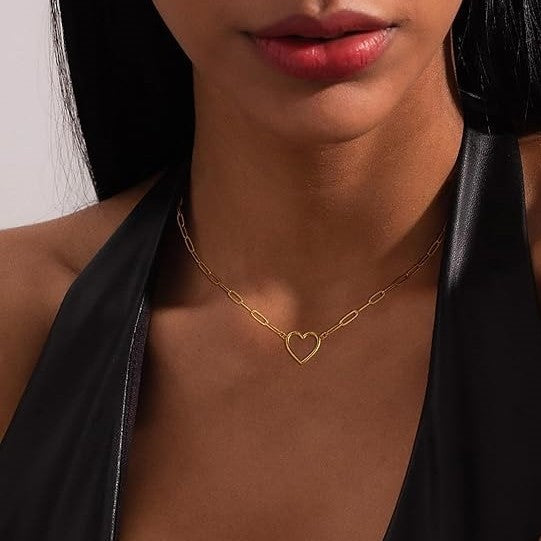 Stainless Steel Paperclip Twist Necklace