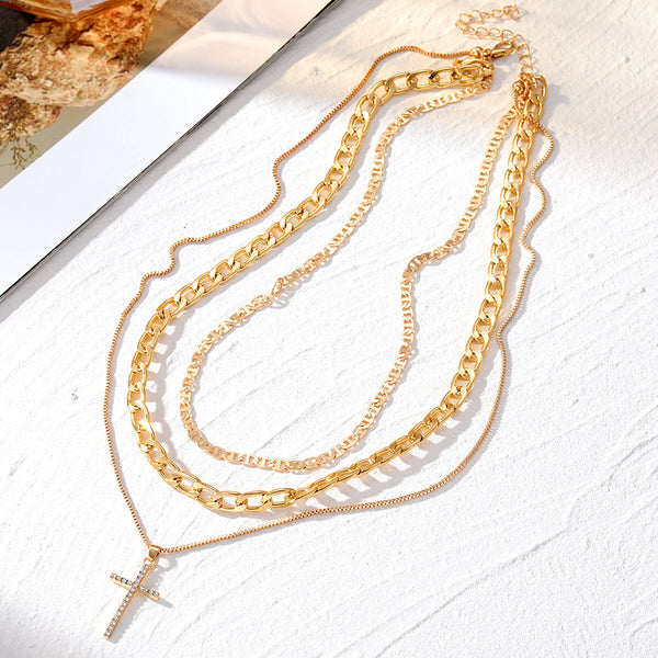 Layered Multi-Strand Pendant Necklace – Niche Personality Design